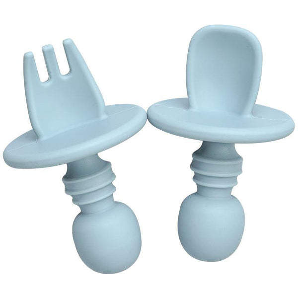 Fork&Spoon | Cuillère et fourchette pour bébé | Maman lecoledeschats Bleu 