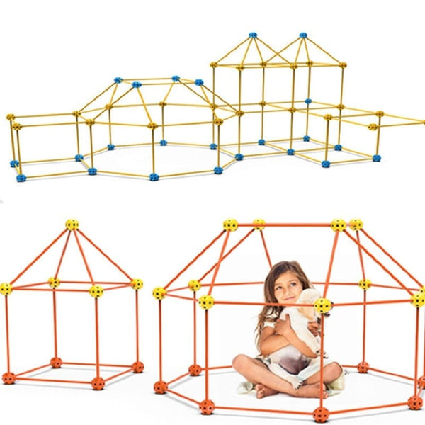 Kids Construction Forts Toys Building Castles Tunnels Tents Kit 3D Play House Building Toys For Children Gifts Building Block Univers de femmes 