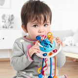 Montessori Pull String Sensory Toys Baby 6 12 Months Silicone Activity Toys Development Educational Toys For Baby 1 to 3 Years 0 Univers de femmes 